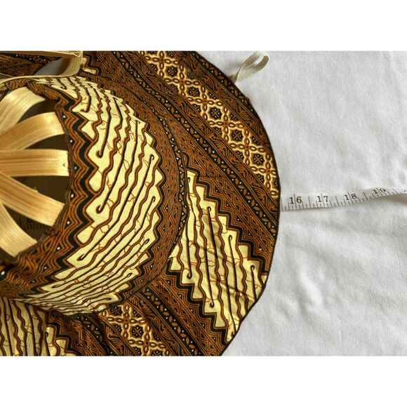 Foldable Wooden and Cloth Travel Hat w/ Ties, Collapsible, Unique, Sun Hat - Picture 8 of 10